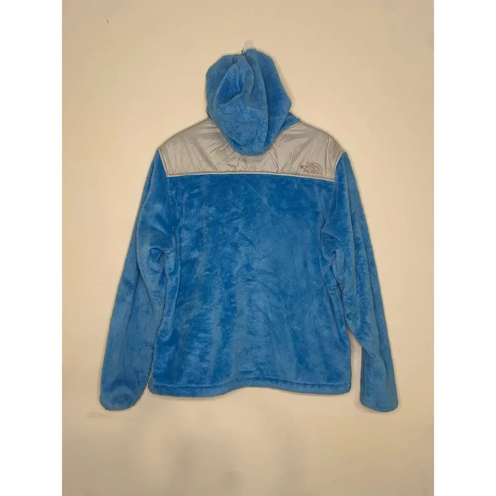 North Face‎ Womens Osito Full Zip Fleece Jacket Turquoise Blue Hooded Hiking L